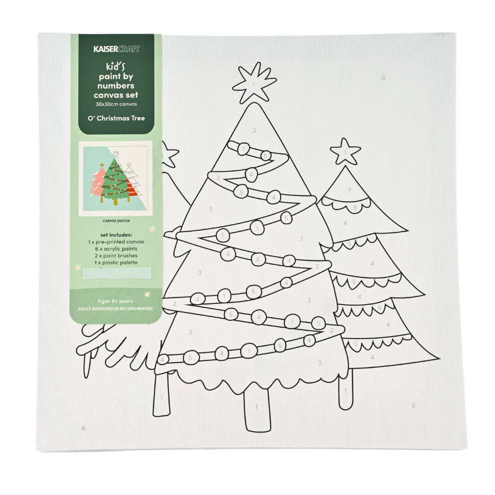 Christmas Paint By Numbers Mini Canvas 30x30cm - O Christmas Tree